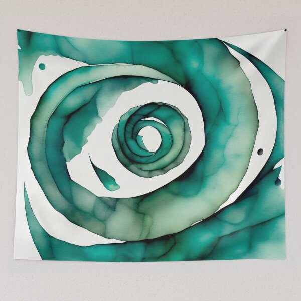 Item preview, Ocean Watercolor Spiral 004 designed and sold by ElectraW.