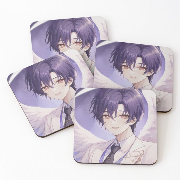 Item preview,  A smiling potrait of Astro Moonbin k pop idol with angel wings designed and sold by Kawaiishizz.