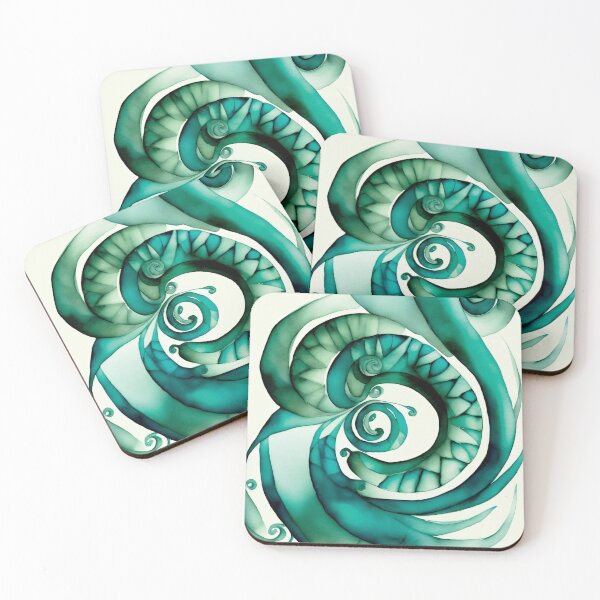 Item preview, Ocean Watercolor Spiral 005 designed and sold by ElectraW.