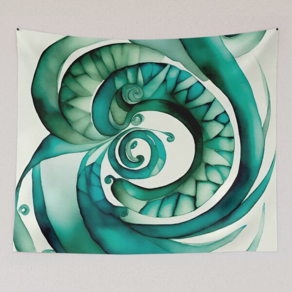 Item preview, Ocean Watercolor Spiral 005 designed and sold by ElectraW.
