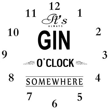 Artwork thumbnail, Gin O'clock Clock II by webtrekker