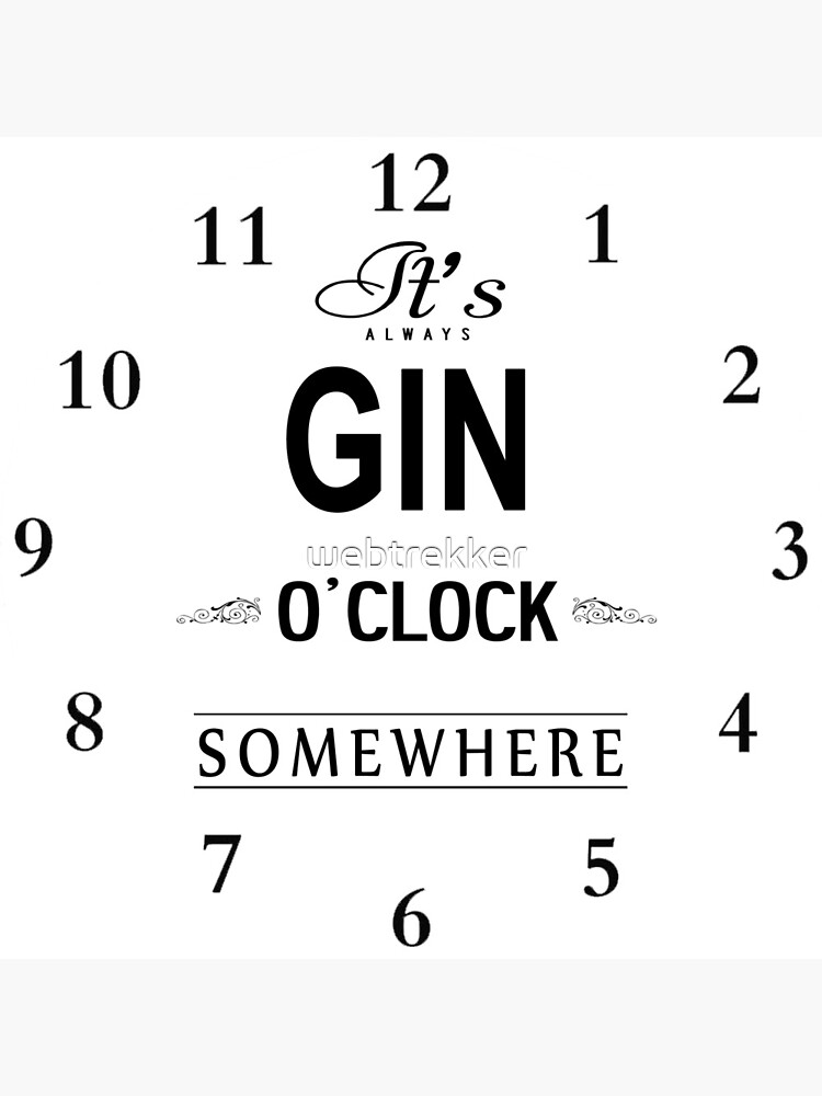 Thumbnail 4 of 4, Clock, Gin O'clock Clock II designed and sold by webtrekker.