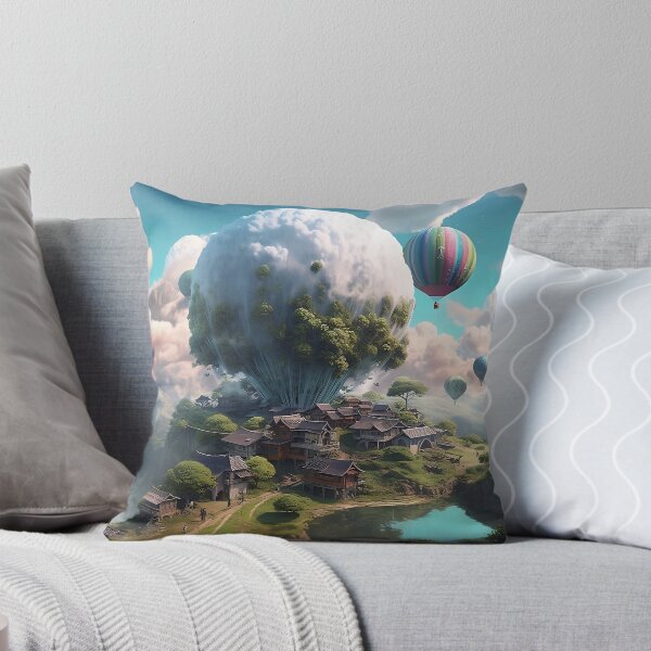 Artikelvorschau, anime gespenstisch wolken digitale kunst techno fantasie phantasmal abstrakt farbenfroh himmel planeten häuser natur baum entworfen und verkauft von LJaco.