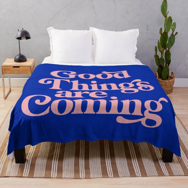 Item preview, Good Things are Coming in Egyptian Blue and Flamingo Pink designed and sold by MotivatedType.