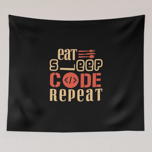 Item preview, Eat Sleep Code Repeat designed and sold by teebubbleshop.