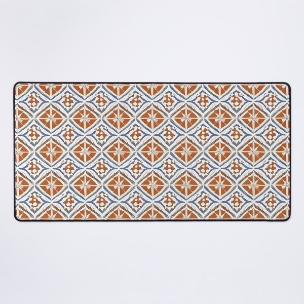 Artikelvorschau, Retro Tile Pattern Orange with White and Blue entworfen und verkauft von RetroTile.