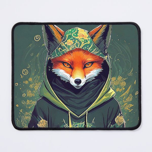 Item preview, Hip hop fox with flowers hoodie designed and sold by Minpadesign.