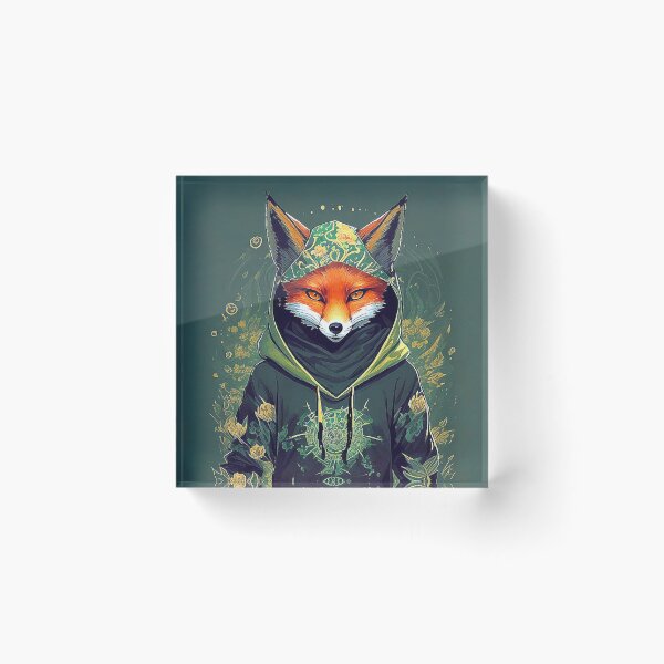 Item preview, Hip hop fox with flowers hoodie designed and sold by Minpadesign.