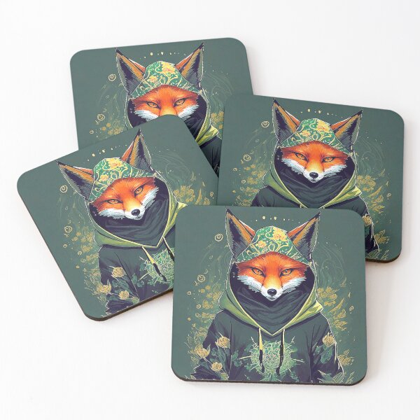 Item preview, Hip hop fox with flowers hoodie designed and sold by Minpadesign.
