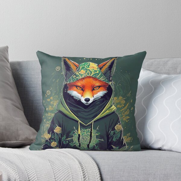 Item preview, Hip hop fox with flowers hoodie designed and sold by Minpadesign.