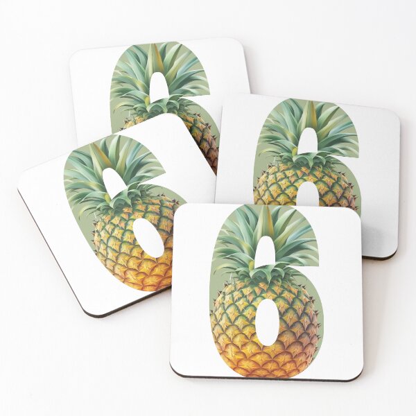 Item preview, Pineapple Summer Pattern Design Number Six 6 Sticker designed and sold by AdiRemba.