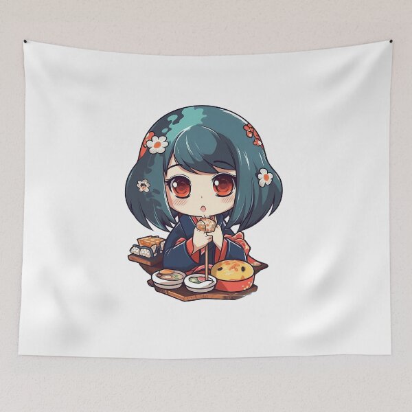 Artikelvorschau, Super nettes Chibi-Anime-Mädchen, das isst entworfen und verkauft von VersatileImages.