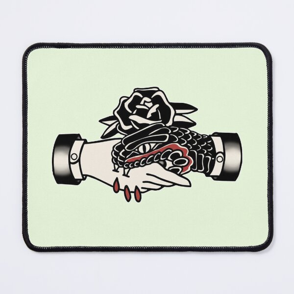 Item preview, Traditional Trust No One Serpent Shaking Hand and Black Rose Tattoo designed and sold by Cesar Caligula.