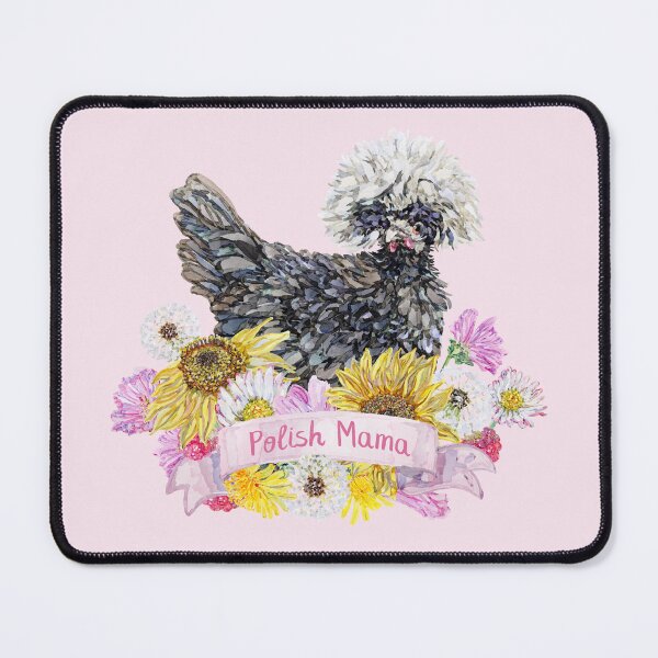 Item preview, Polish Chicken Mama - White Crested Hen with Summer Flowers designed and sold by becca-boyce.