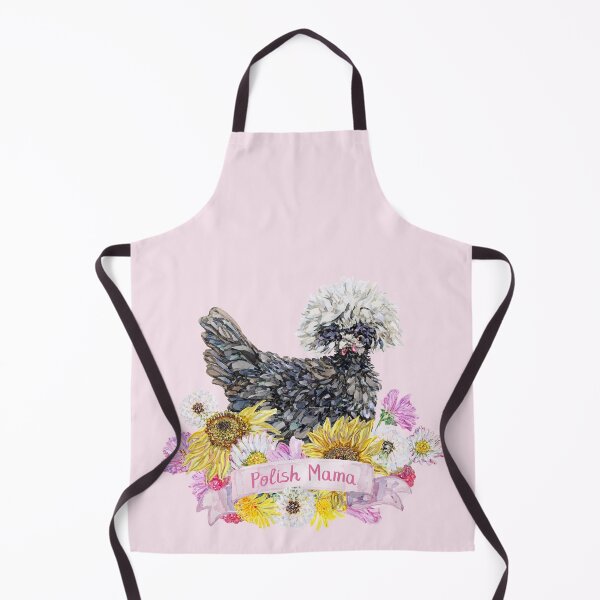 Item preview, Polish Chicken Mama - White Crested Hen with Summer Flowers designed and sold by becca-boyce.