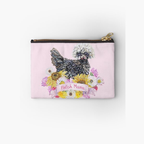 Item preview, Polish Chicken Mama - White Crested Hen with Summer Flowers designed and sold by becca-boyce.