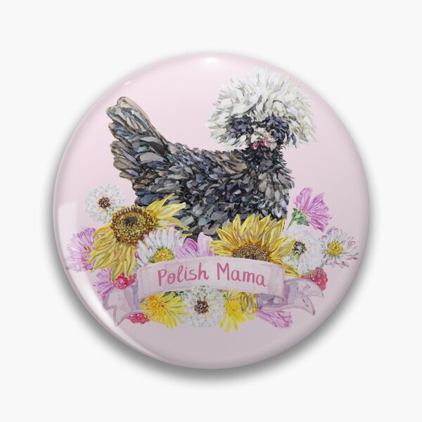 Item preview, Polish Chicken Mama - White Crested Hen with Summer Flowers designed and sold by becca-boyce.