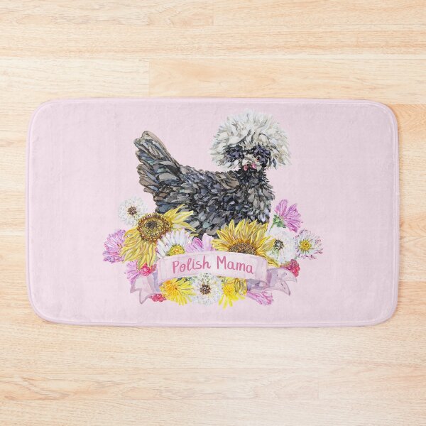 Item preview, Polish Chicken Mama - White Crested Hen with Summer Flowers designed and sold by becca-boyce.