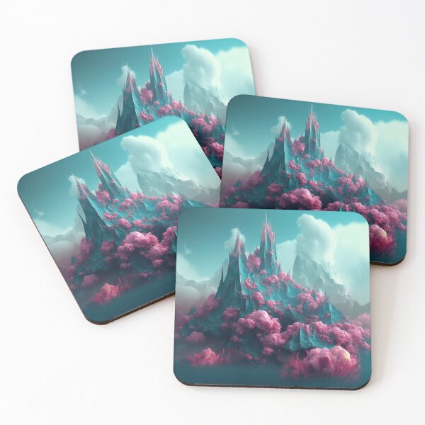 Item preview, Dark pink surrealist mountains fantasy. designed and sold by LJaco.