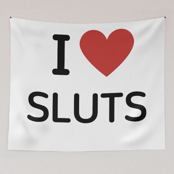 Item preview, I HEART SLUTS - BLACK TEXT designed and sold by mughairs.