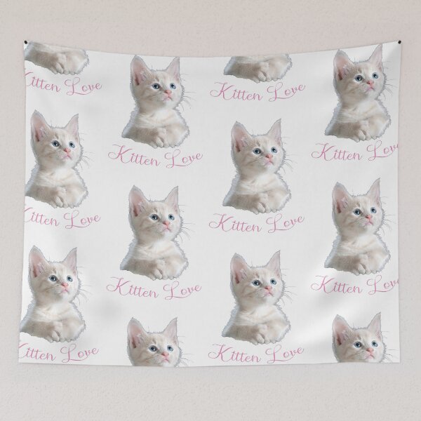 Item preview, CUTE PINK WHITE KITTEN LOVE PET CAT designed and sold by Madjack Tees Kiwi SuperStore.