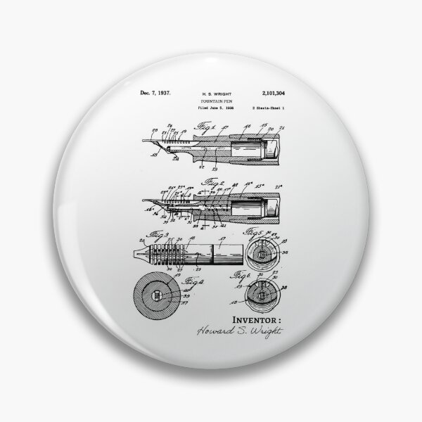 Item preview, Fountain pen patent 1937 Writer Gift idea designed and sold by anodyle.