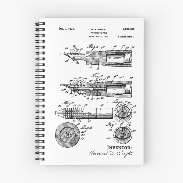 Item preview, Fountain pen patent 1937 Writer Gift idea designed and sold by anodyle.