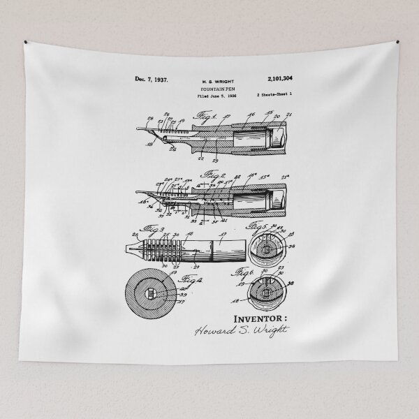 Item preview, Fountain pen patent 1937 Writer Gift idea designed and sold by anodyle.