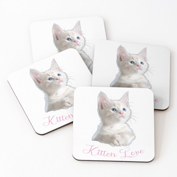 Item preview, CUTE PINK WHITE KITTEN LOVE PET CAT designed and sold by Madjack Tees Kiwi SuperStore.