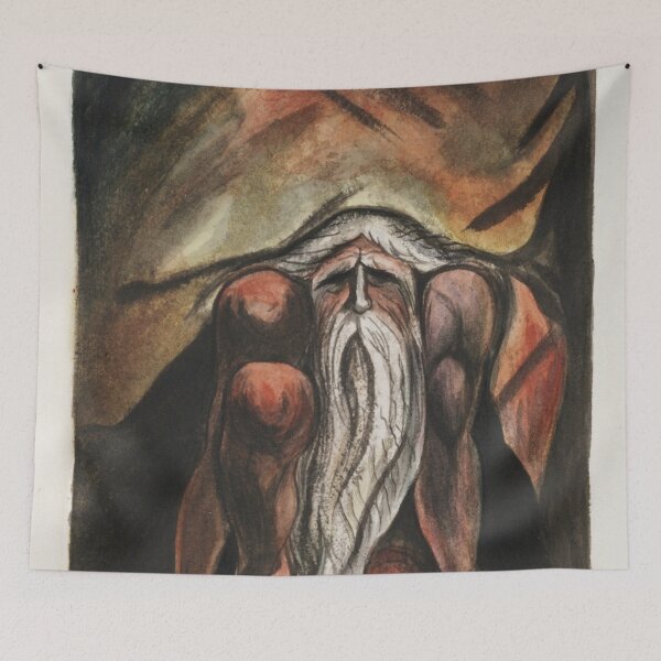 Item preview, Illustration of a bearded man, crouching, Urizen 1888 designed and sold by Lacasadellora.