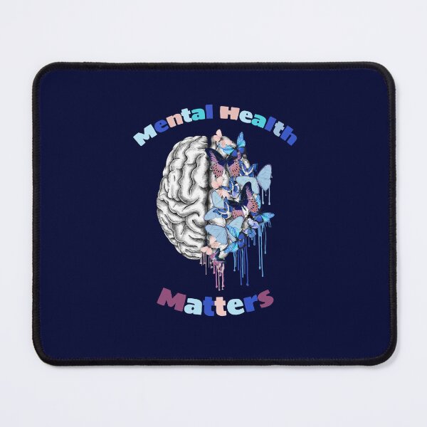 Item preview, Copy of Brain mental health psychology, Blue butterflies, watercolor art designed and sold by Collagedream.