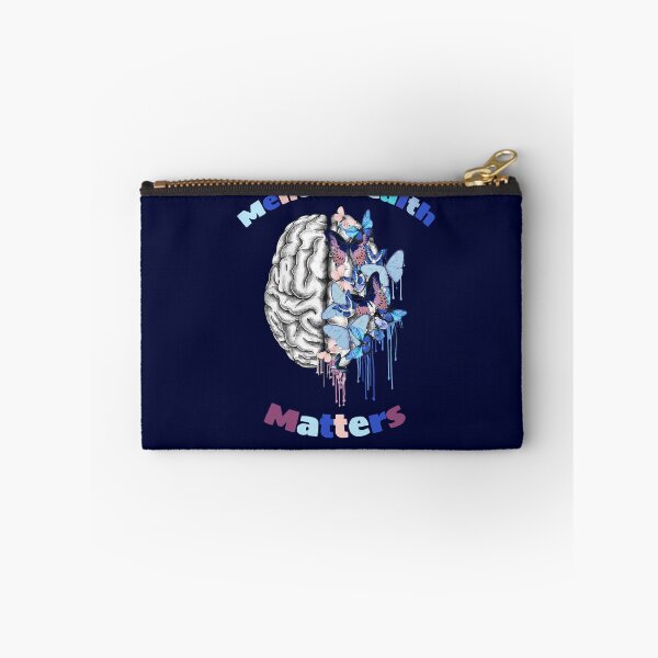 Item preview, Copy of Brain mental health psychology, Blue butterflies,  watercolor art designed and sold by Collagedream.