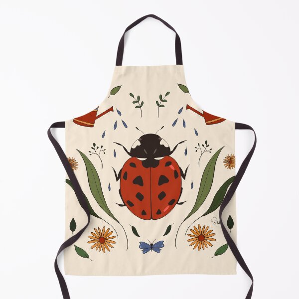 Item preview, Lady bug garden, botanical drawing, flowers and butterfly, beetle, bug designed and sold by Denise Jansen.