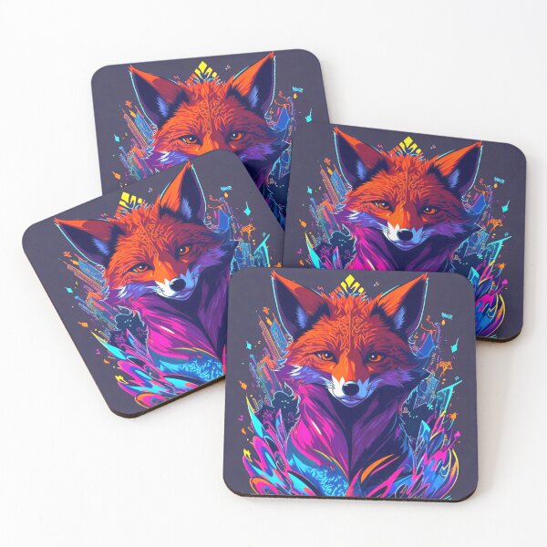 Item preview,  Futuristic fox in the neon city jungle designed and sold by Minpadesign.