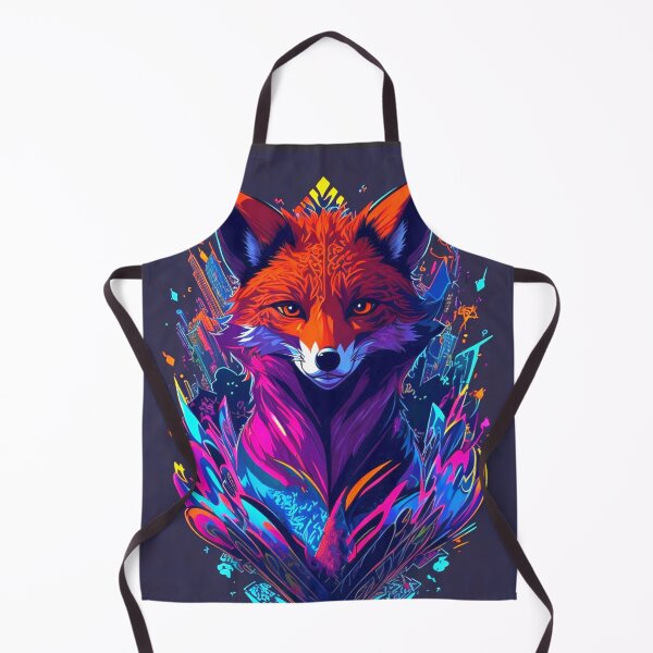 Item preview, Futuristic fox in the neon city jungle designed and sold by Minpadesign.