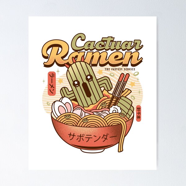 Artikel-Vorschau von Kaktus Ramen Vintage, designt und verkauft von Lagelantee.