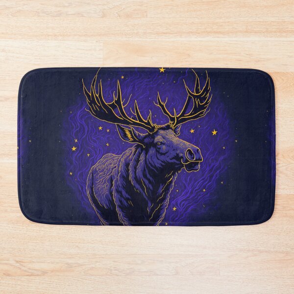 Item preview, Golden Moose in Violet Night Sky: High Quality T-Shirt Design with Stunning Studio Graphics and Black Background designed and sold by RedArtG09.