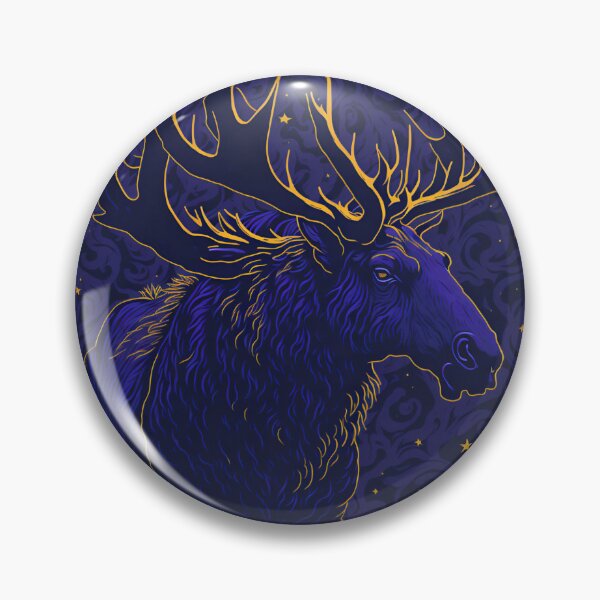 Item preview, Violet Night Moose: Artistic T-Shirt Design with High-Quality Printing and Luminous Studio Graphics designed and sold by RedArtG09.