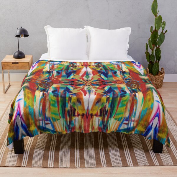Artikelvorschau, Psychedelische abstrakte Kunst mit Blättern, psychedelisches Grafikdesign, Abstraktion, kräftiges, farbenfrohes, abstraktes, verspieltes Design, inspiriert von der Natur entworfen und verkauft von Adri Barnard.