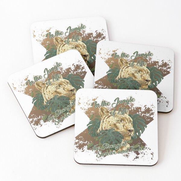 Item preview, Panther in the jungle foliages with motivation quote. designed and sold by RockSteadyReady.
