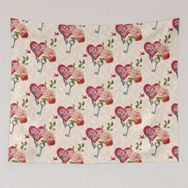 Item preview, Lovely Romance - Hearts and Roses Pattern designed and sold by TRENHILL.