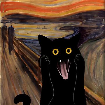 Artwork thumbnail, Cat Poster The Scream Cat by outdoorway
