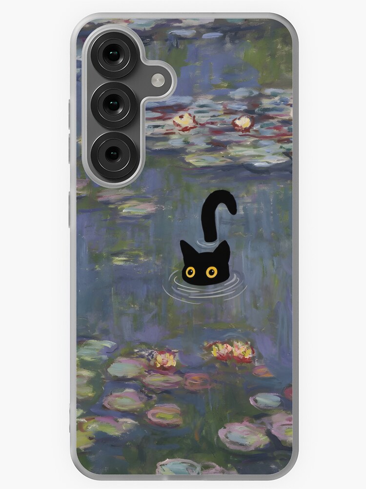 Thumbnail 1 of 4, Samsung Galaxy Phone Case, Cat Print Monet Water Lilies designed and sold by outdoorway.