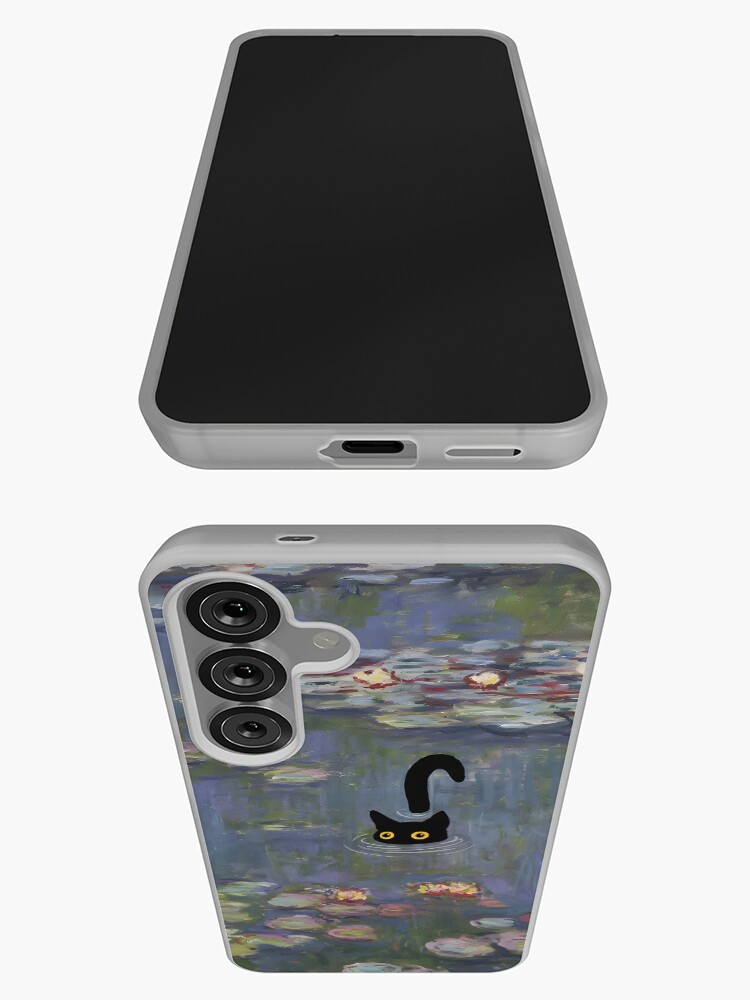Thumbnail 3 of 4, Samsung Galaxy Phone Case, Cat Print Monet Water Lilies designed and sold by outdoorway.