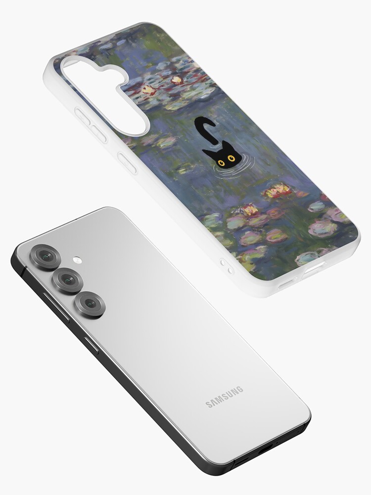 Thumbnail 2 of 4, Samsung Galaxy Phone Case, Cat Print Monet Water Lilies designed and sold by outdoorway.