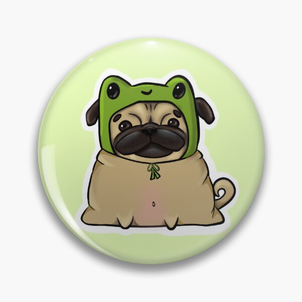 Item preview, Pug with a froggie hat designed and sold by simcat13.