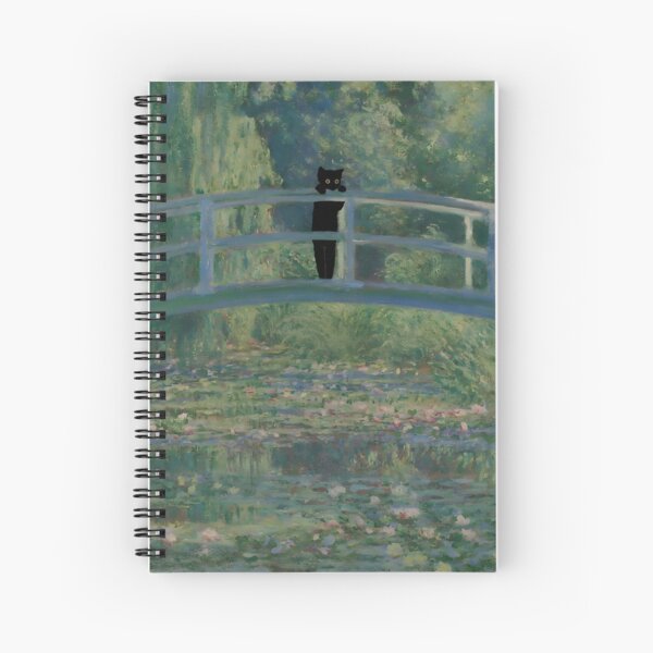 Vista previa del artículo con la obra «Puente de nenúfares de Monet con estampado de gatos», diseñado y vendido por outdoorway.