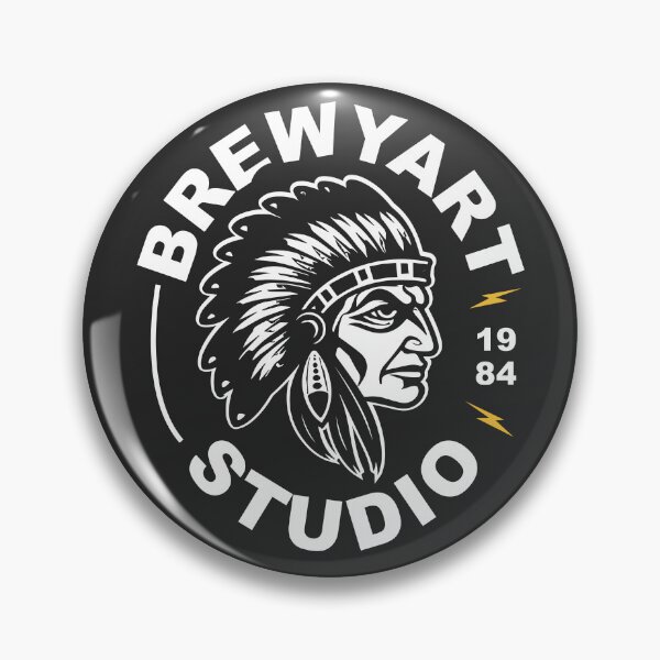Artikelvorschau, Brewyart Studio, Vintage Indian, Eingeborener, Cheyenne, Donner, Blitz, Abzeichen, Wild, Japan entworfen und verkauft von Brewyart Creative Design.