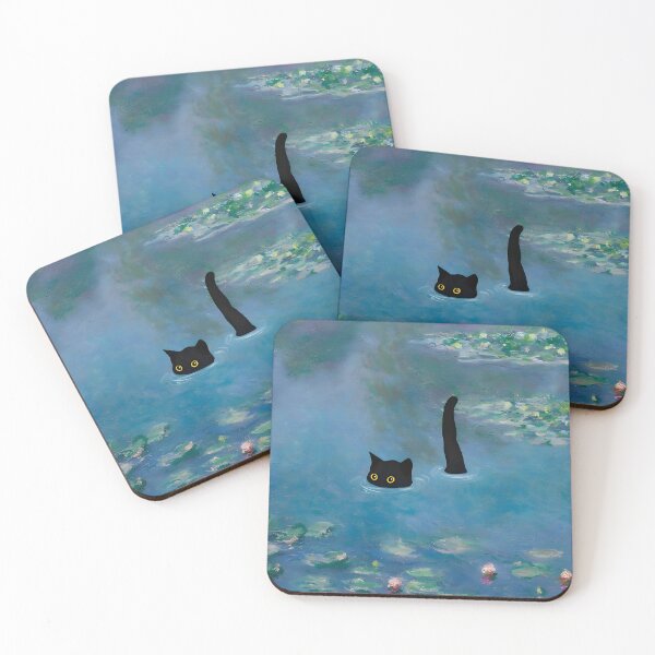 Item preview, Cat Print Monet Waterlily designed and sold by outdoorway.