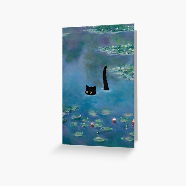 Item preview, Cat Print Monet Waterlily designed and sold by outdoorway.
